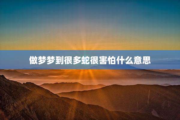 做梦梦到很多蛇很害怕什么意思