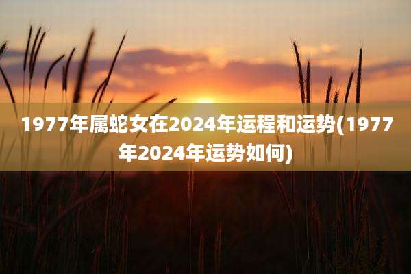 1977年属蛇女在2024年运程和运势(1977年2024年运势如何)