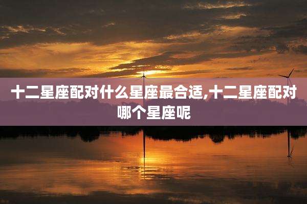十二星座配对什么星座最合适,十二星座配对哪个星座呢