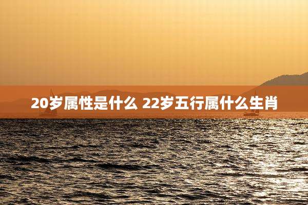 20岁属性是什么 22岁五行属什么生肖