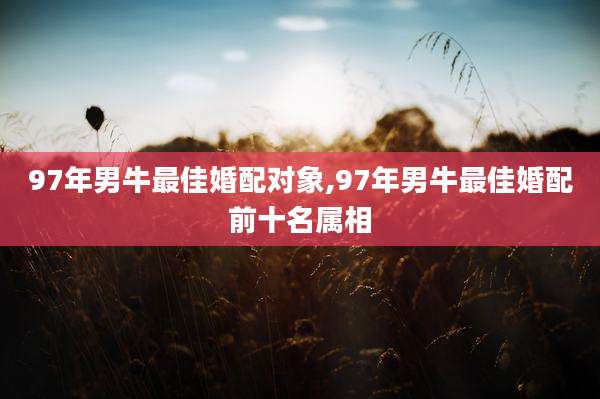 97年男牛最佳婚配对象,97年男牛最佳婚配前十名属相