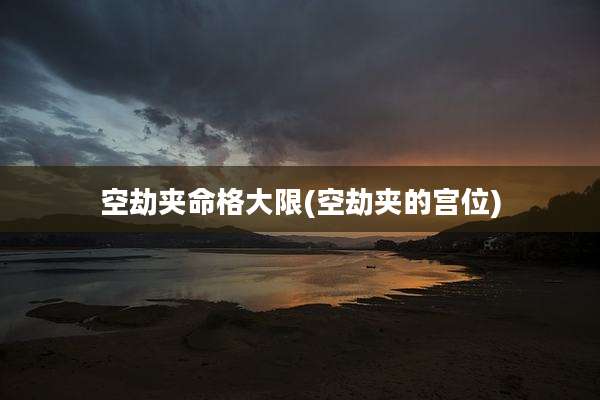 空劫夹命格大限(空劫夹的宫位)