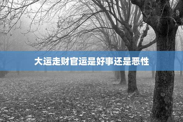 大运走财官运是好事还是恶性