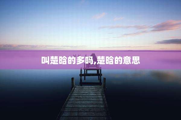 叫楚晗的多吗,楚晗的意思