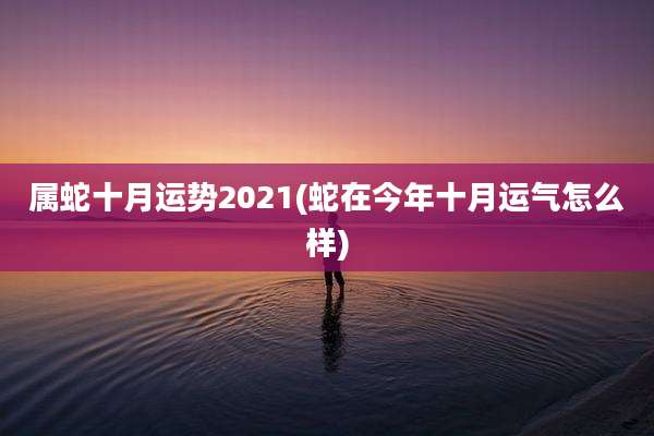 属蛇十月运势2021(蛇在今年十月运气怎么样)