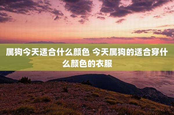 属狗今天适合什么颜色 今天属狗的适合穿什么颜色的衣服