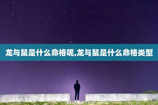 龙与鼠是什么命格呢,龙与鼠是什么命格类型