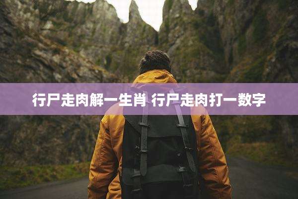 行尸走肉解一生肖 行尸走肉打一数字