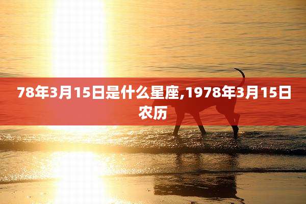 78年3月15日是什么星座,1978年3月15日农历