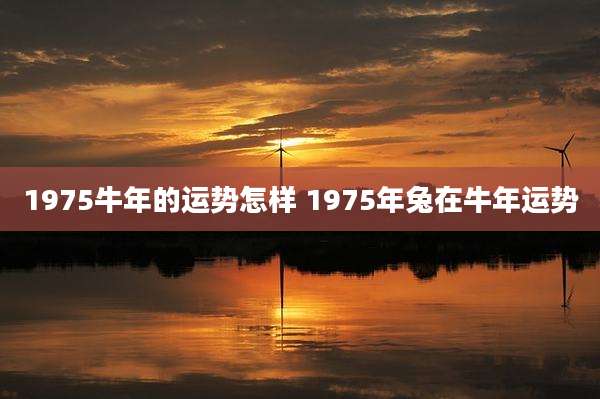 1975牛年的运势怎样 1975年兔在牛年运势