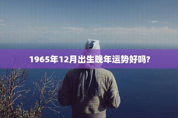 1965年12月出生晚年运势好吗?