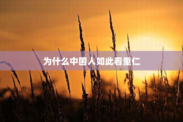 为什么中国人如此看重仁
