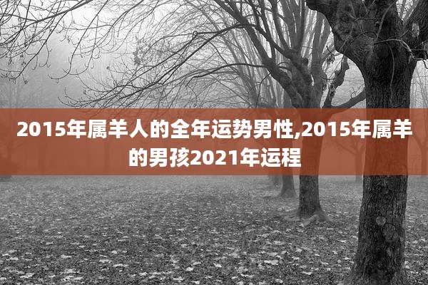 2015年属羊人的全年运势男性,2015年属羊的男孩2021年运程