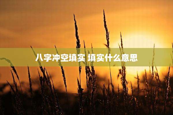 八字冲空填实 填实什么意思