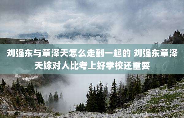 刘强东与章泽天怎么走到一起的 刘强东章泽天嫁对人比考上好学校还重要