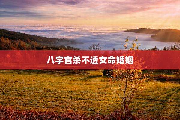 八字官杀不透女命婚姻