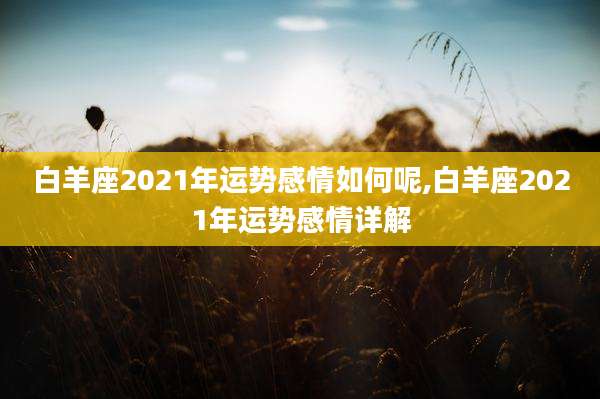白羊座2021年运势感情如何呢,白羊座2021年运势感情详解