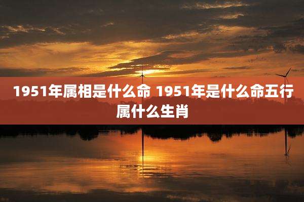 1951年属相是什么命 1951年是什么命五行属什么生肖