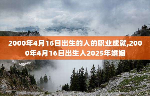 2000年4月16日出生的人的职业成就,2000年4月16日出生人2025年婚姻