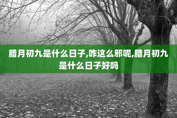 腊月初九是什么日子,咋这么邪呢,腊月初九是什么日子好吗
