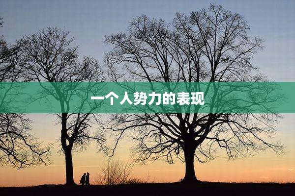 一个人势力的表现