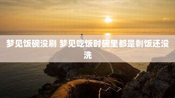 梦见饭碗没刷 梦见吃饭时碗里都是剩饭还没洗