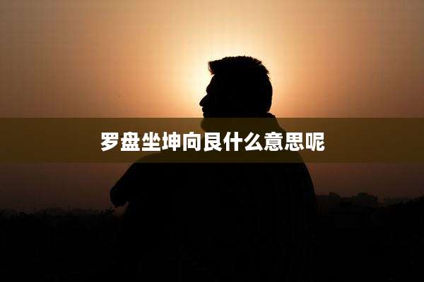 罗盘坐坤向艮什么意思呢