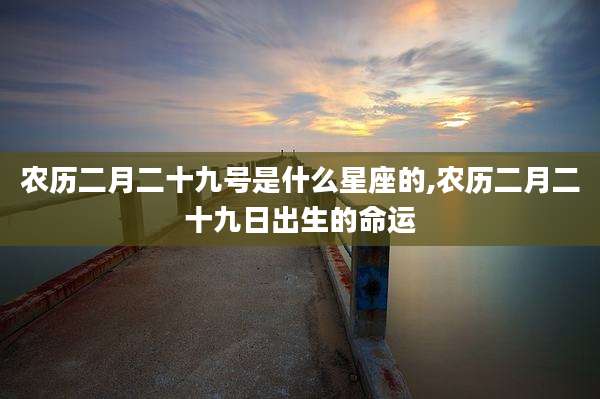农历二月二十九号是什么星座的,农历二月二十九日出生的命运