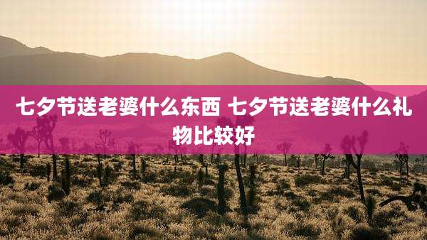 七夕节送老婆什么东西 七夕节送老婆什么礼物比较好