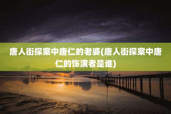 唐人街探案中唐仁的老婆(唐人街探案中唐仁的饰演者是谁)