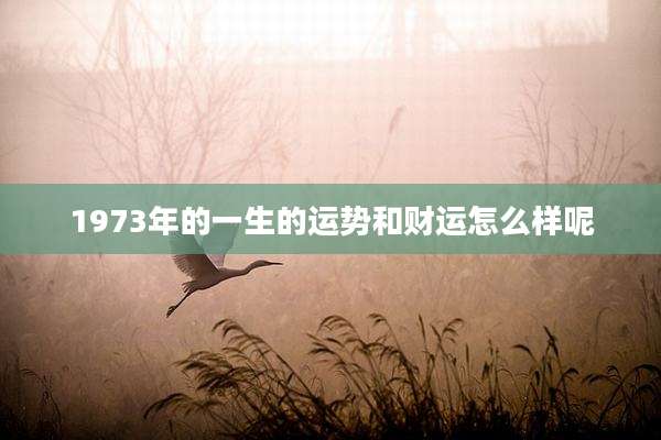 1973年的一生的运势和财运怎么样呢