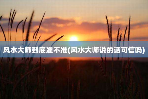 风水大师到底准不准(风水大师说的话可信吗)
