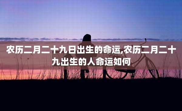 农历二月二十九日出生的命运,农历二月二十九出生的人命运如何
