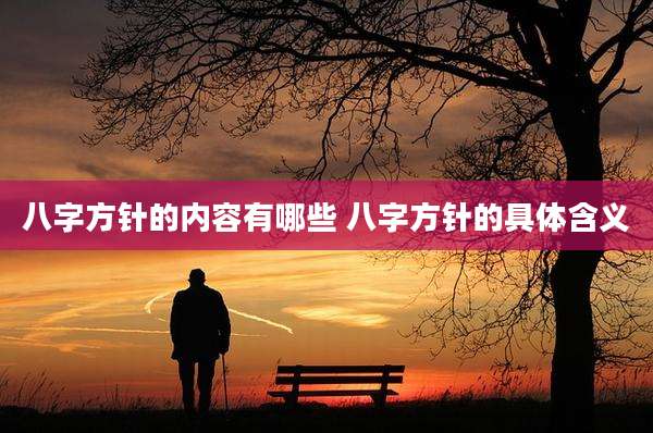 八字方针的内容有哪些 八字方针的具体含义