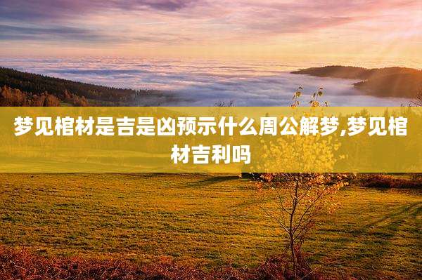 梦见棺材是吉是凶预示什么周公解梦,梦见棺材吉利吗