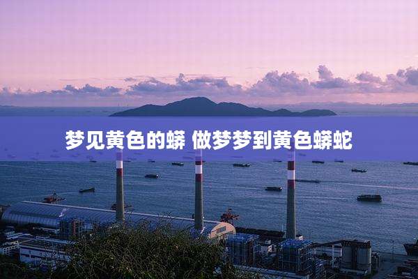 梦见黄色的蟒 做梦梦到黄色蟒蛇