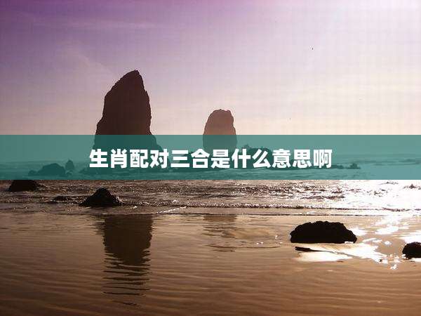 生肖配对三合是什么意思啊