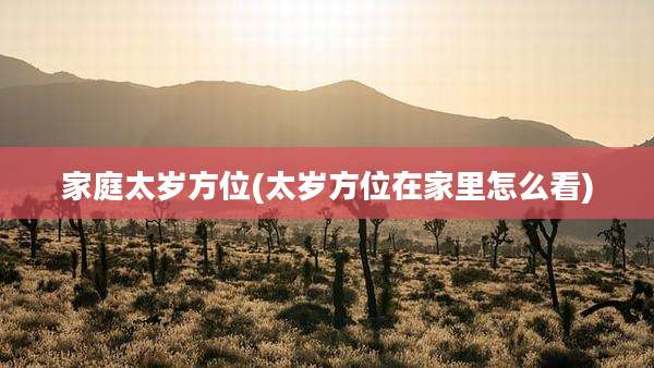 家庭太岁方位(太岁方位在家里怎么看)