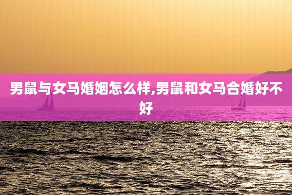 男鼠与女马婚姻怎么样,男鼠和女马合婚好不好