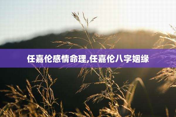 任嘉伦感情命理,任嘉伦八字姻缘