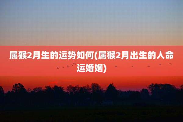 属猴2月生的运势如何(属猴2月出生的人命运婚姻)