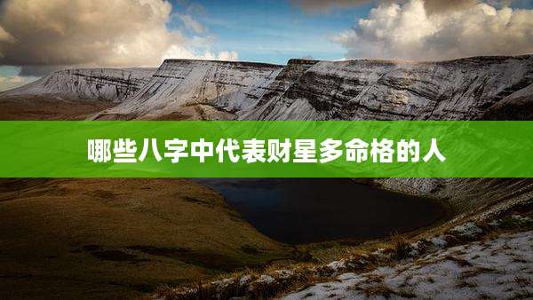 哪些八字中代表财星多命格的人