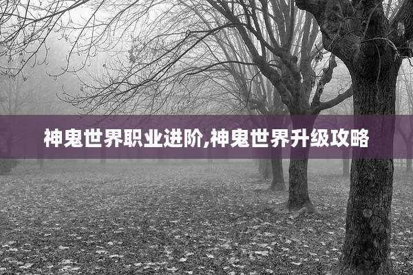 神鬼世界职业进阶,神鬼世界升级攻略