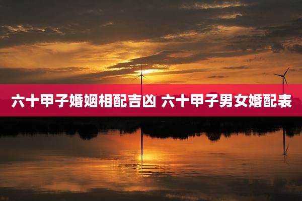 六十甲子婚姻相配吉凶 六十甲子男女婚配表