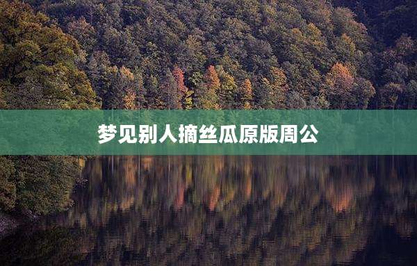 梦见别人摘丝瓜原版周公