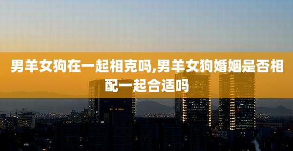 男羊女狗在一起相克吗,男羊女狗婚姻是否相配一起合适吗