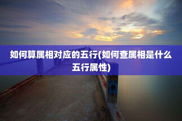 如何算属相对应的五行(如何查属相是什么五行属性)