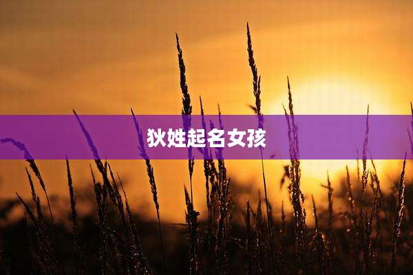 狄姓起名女孩