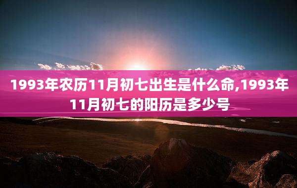 1993年农历11月初七出生是什么命,1993年11月初七的阳历是多少号