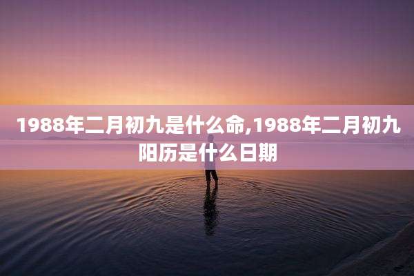 1988年二月初九是什么命,1988年二月初九阳历是什么日期